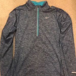 NIKE DRI-FIT HALF-ZIP PULLOVER BLUE/GREY